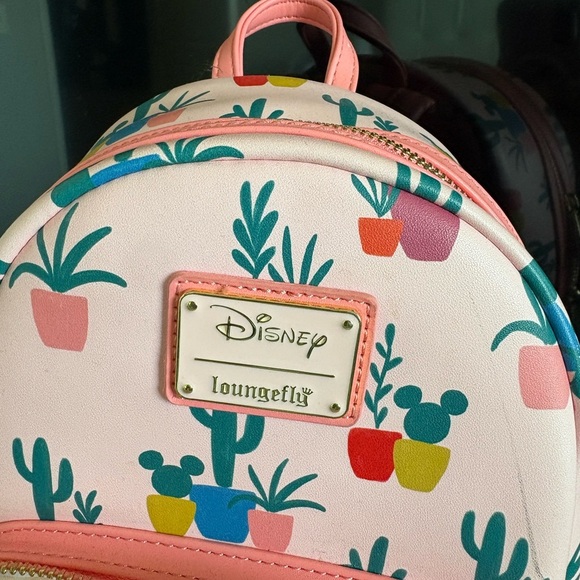 Loungefly Mickey Pink Cactus Backpack - Picture 2 of 6